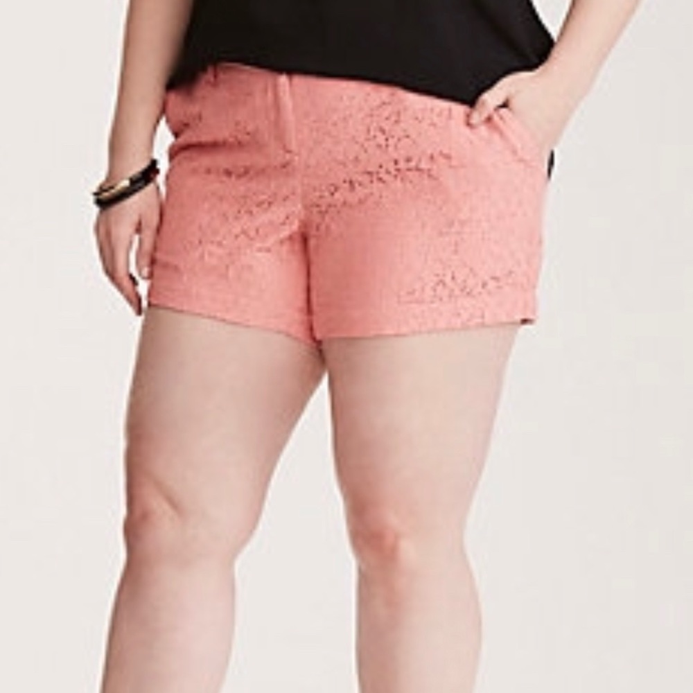 Torrid Lace Peach Shorts
